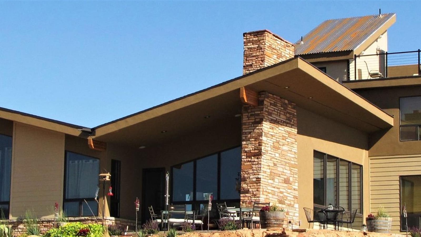 Resort residential home with covered patio